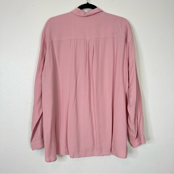 J. Jill button down blouse bubblegum pink Barbie barbiecore business casual fall - Picture 2 of 9